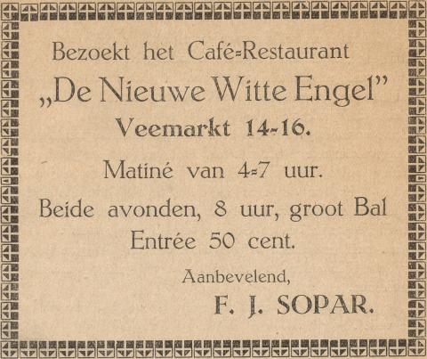 advertentie - Cafe-Restaurant - De Nieuwe Witte Engel