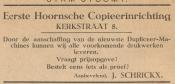 advertentie - Eerste Hoornsche Copieerinrichting J. Schrickx