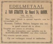 advertentie - Edelmetaal -  J. van Straten