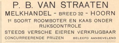 advertentie - Melkhandel P.B. van Straaten