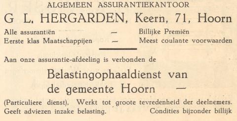 advertentie - G. L. Hergarden - Algemeen Assurantiekantoor