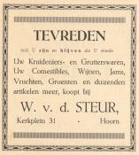 advertentie - W. v.d. Steur - Kruideniers en Grutterswaren