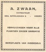 advertentie - Expediteur A. Zwaan