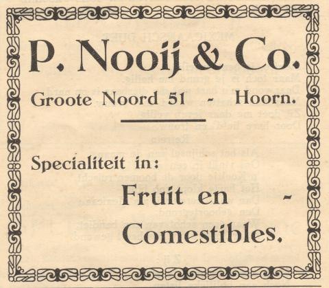 advertentie - P. Nooij & Co -  Fruit en Comestibles