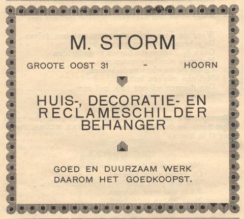 advertentie - M. Storm -  Schildersbedrijf