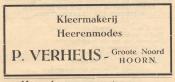 advertentie - P. Verheus -  Kleermakerij