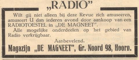advertentie - Radiowinkel Magazijn De Magneet