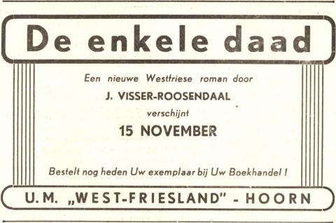 advertentie - U. M. 'West-Friesland'
