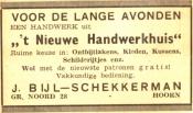 advertentie - J. Bijl-Schekkerman  't Nieuwe Handwerkhuis'