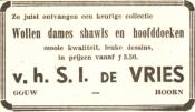 advertentie - v.h. S.I. de Vries