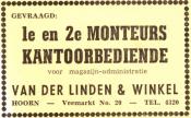 advertentie - Van der Linden en Winkel