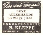 advertentie - H. Kleppe - Banketbakkerij