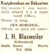 advertentie - J. H. Blasweiler  Zeilmakerij