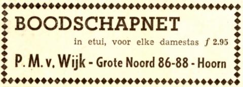advertentie - P. M. van Wijk