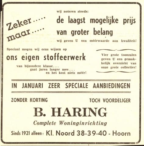 advertentie - B Haring - Complete Woninginrichting (eigen stoffeerwerk)