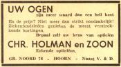 advertentie - Opticin  Chr. Holman en Zoon