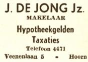 advertentie - J. de Jongh Jz. -  Makelaar