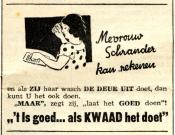 advertentie - Kwaad's wasserij   (Mevrouw Schrander kan rekenen)
