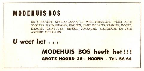 advertentie - Modehuis Bos
