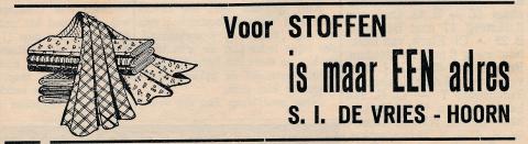 advertentie - S. I. de Vries