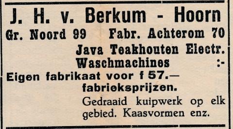 advertentie - J.H.v. BERKUM