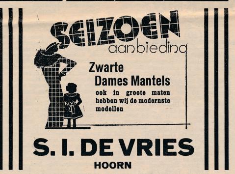 advertentie - S.I. de Vries