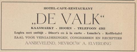 advertentie - HOTEL-CAFE-RESTAURANT   DE VALK