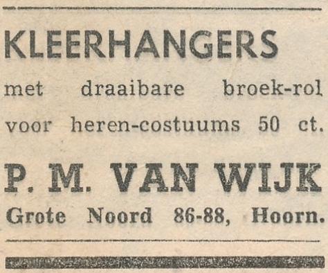 advertentie - P. M. van Wijk