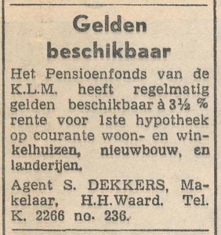 advertentie - Agent S. Dekkers