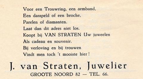 advertentie - J. van Straten  Juwelier