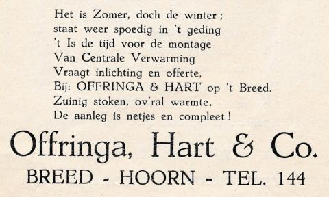 advertentie - Offringa, Hart & Co.