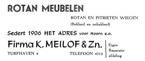 advertentie - Firma K. MEILOF & Zn.