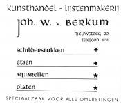 advertentie - Joh. v. BERKUM