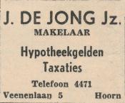 advertentie - makelaar J. de Jong Jz.