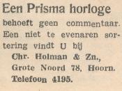 advertentie - Chr. Holman en Zn.