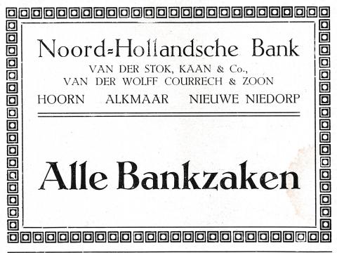 advertentie - Noord-Hollandsche Bank van de Stok, Kaan en Co.