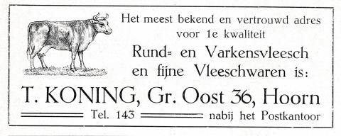 advertentie - Slagerij T. Koning