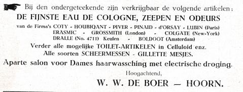advertentie - Dames Kapsalon W. W. de Boer