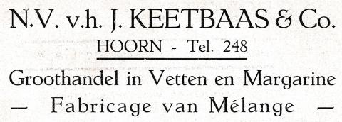 advertentie - Groothandel in Vetten N.V. v.h. J. Keetbaas en Co.