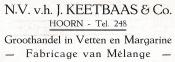 advertentie - Groothandel in Vetten N.V. v.h. J. Keetbaas en Co.