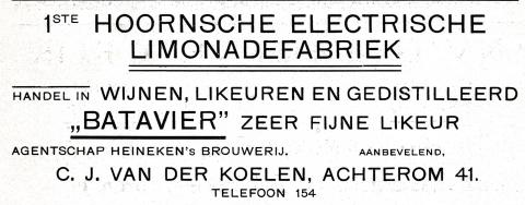 advertentie - Limonadefabriek C. J. van der Koelen