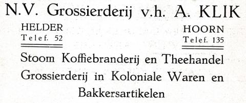 advertentie - Grossierderij v.h. A. Klik