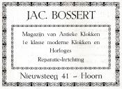advertentie - Uurwerken Jac. Bossert