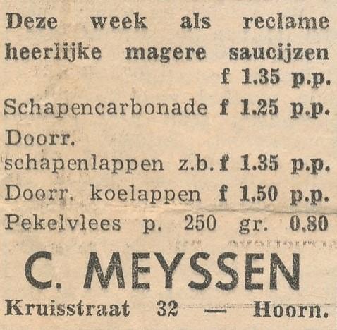 advertentie - Slagerij C. Meyssen