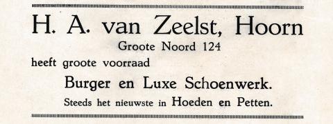 advertentie - schoenwerk H.A. van Zeelst