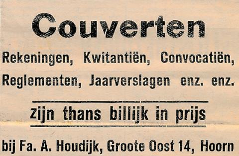 advertentie - kantoorboekhandel A. Houdijk