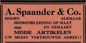 advertentie - Heerenkleeding A. Spaander & Co