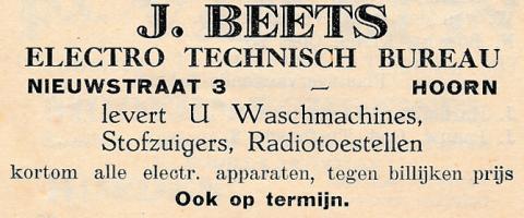 advertentie - Electr. Techn. BureauJ. Beets