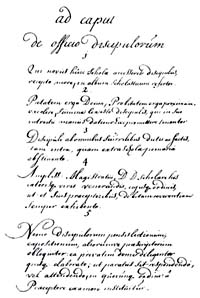 In schoonschrift vinden we het reglement van 1704 in een van de twee bewaard gebleven registers van de school.